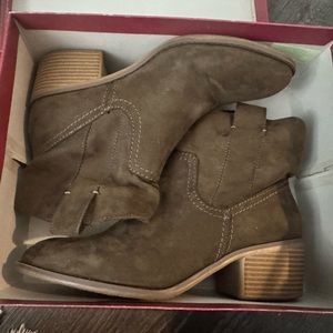 Olive green western bootie